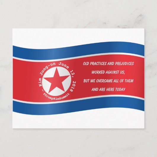 Kim Jong un Quote Kim Summit Noord-Korea Verenigde Briefkaart (Voorkant)