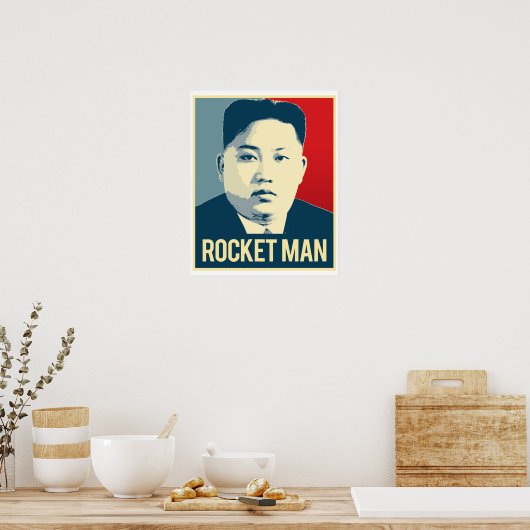 Kim Jong Un - Rocket Man - Propaganda Poster - (Keuken)