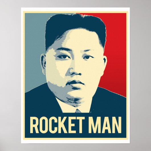 Kim Jong Un - Rocket Man - Propaganda Poster - (Voorkant)