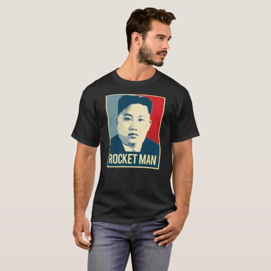 Kim Jong Un - Rocket Man - Propaganda Poster - T-shirt (Voorkant volledig)