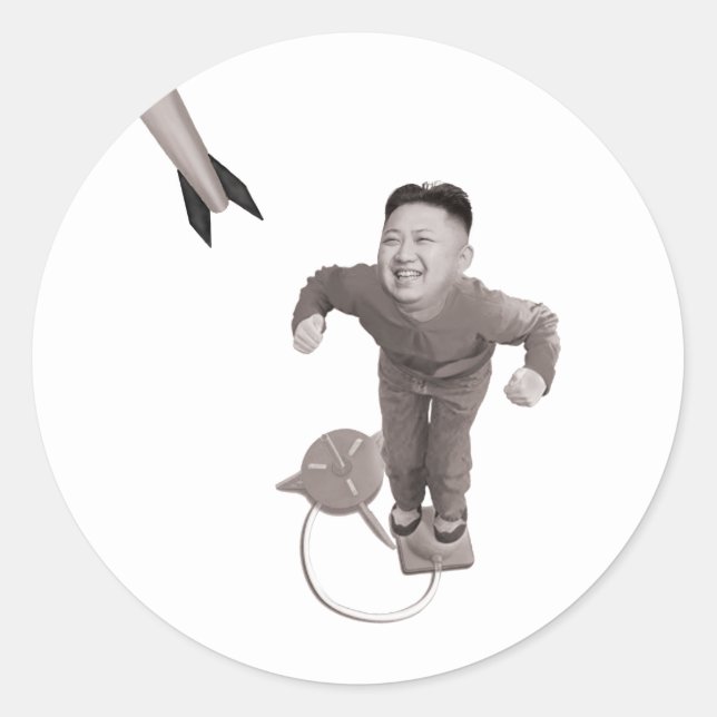 Kim Jong Un - Rocket Man Ronde Sticker (Voorkant)