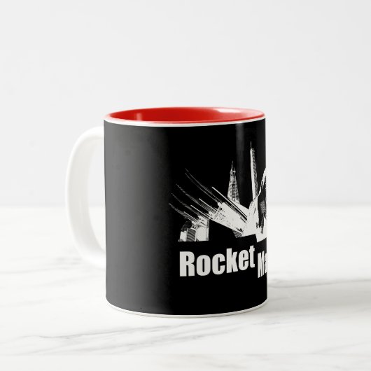 Kim Jong Un Rocket Man - Trump. Politiek Tweekleurige Koffiemok (Voorkant links)