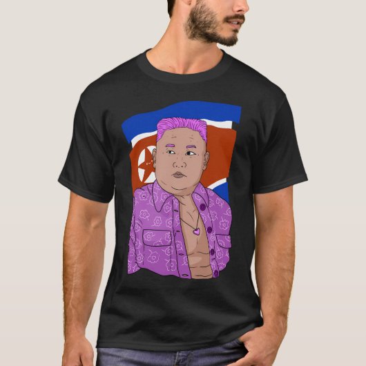 Kim Jong-un. Roze Koreaans icoon. T-shirt (Voorkant)