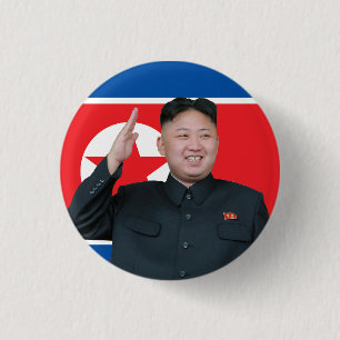 Kim Jong Un Salute Ronde Button 3,2 Cm