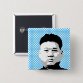 Kim Jong Un Vierkante Button 5,1 Cm (Voorkant /achterkant)