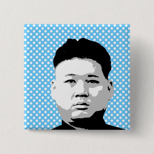 Kim Jong Un Vierkante Button 5,1 Cm (Voorkant)