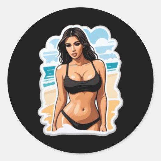 Kim Kardashian Beach Sticker (Voorkant)