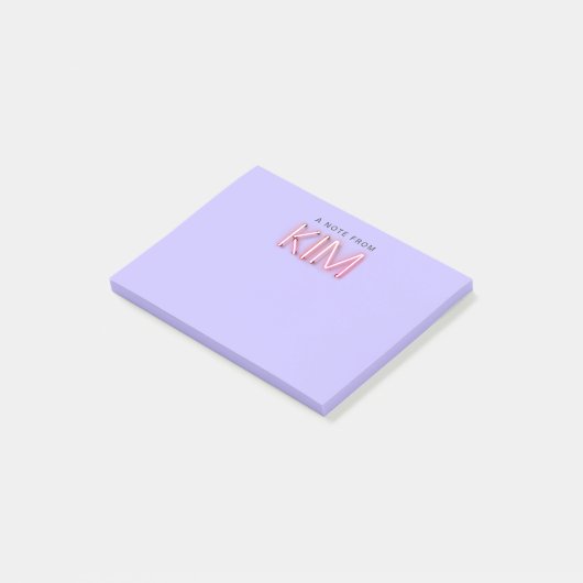 Kim-naam in gloeiende neonlampen post-it® notes (Schuin)