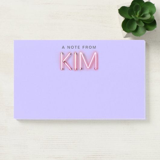 Kim-naam in gloeiende neonlampen post-it® notes (Kantoor)