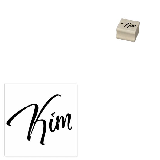 Kim name in cursief hoofd rubberstempel (Gestempeld)