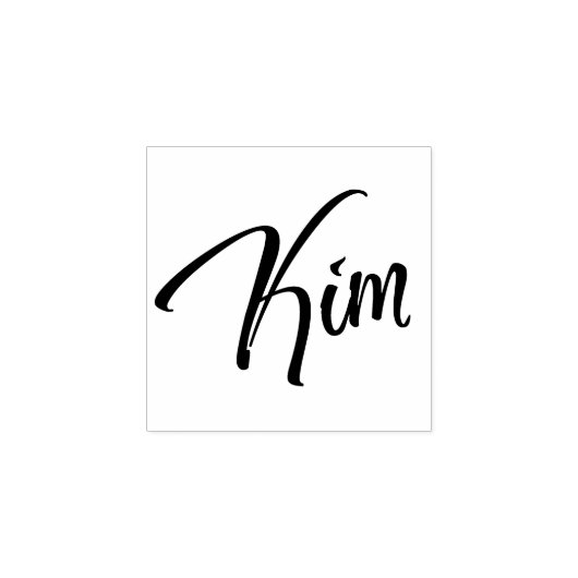 Kim name in cursief hoofd rubberstempel (Afrduk)