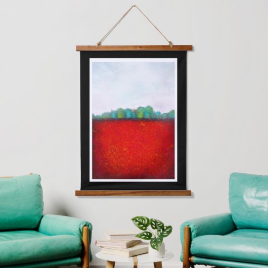 Kim Niles Arbor Landschap Rood Hangend Wandkleed (Woonkamer)