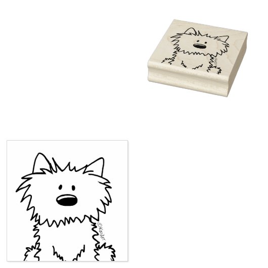 ©️Kim Niles KiniArt Westie Rubber Stamp Rubberstempel (Gestempeld)