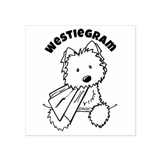 ©️ Kim Niles KiniArt Westie Rubber Stamp Rubberstempel (Afrduk)