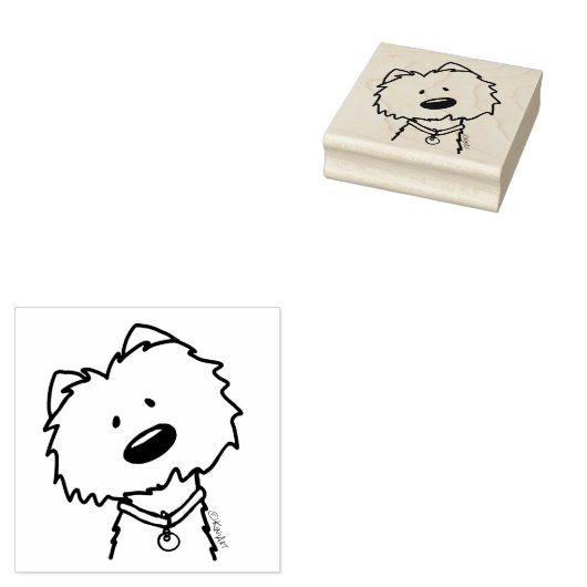 ©️Kim Niles, KiniArt Westie Rubber Stamp Rubberstempel (Gestempeld)