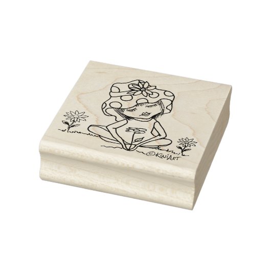 ©️Kim Niles TUIN MEISJE Rubber Stamp Rubberstempel (Stempel)