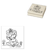 ©️Kim Niles TUIN MEISJE Rubber Stamp Rubberstempel (Gestempeld)