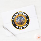 Kim Reynolds is een idioot Ronde Sticker (Envelop)