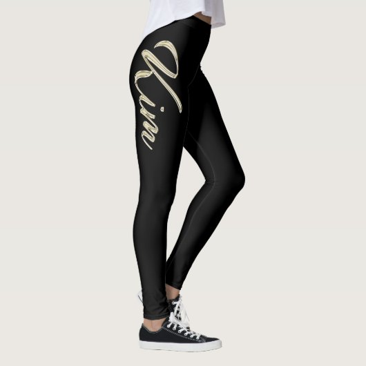Kim white gold Handwriting Hose Leggings (Rechts)