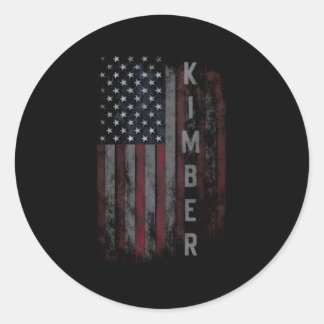 Kimber Familie Amerikaanse vlag voor Ronde Sticker