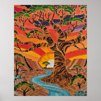 Kimberley Boab Zonsondergang – Australisch Landsch Poster