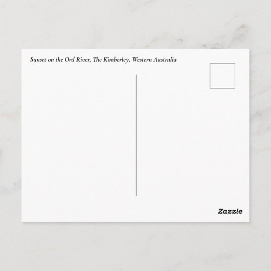 Kimberley Sunset Briefkaart (Achterkant)