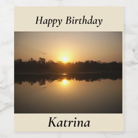 Kimberley Sunset Wijn Etiket (Enkel label)