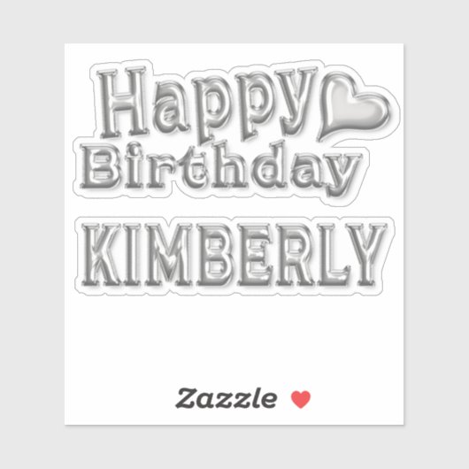 Kimberly Happy Birthday silver Aufkleber Sticker (Vel)