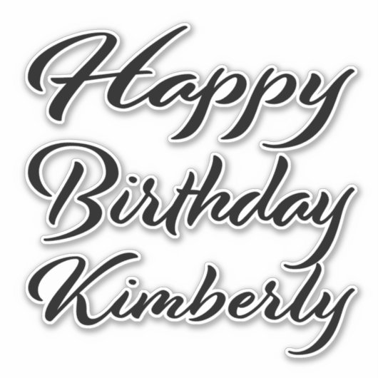 Kimberly Name Vorname black Sticker Geburtstag (Voorkant)