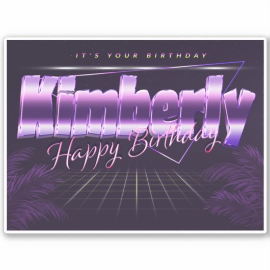 Kimberly Name Vorname retro Sticker Geburtstag (Voorkant)