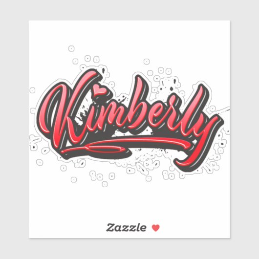 Kimberly red Heart Graffiti Aufkleber Sticker (Vel)