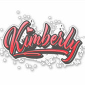 Kimberly red Heart Graffiti Aufkleber Sticker (Voorkant)