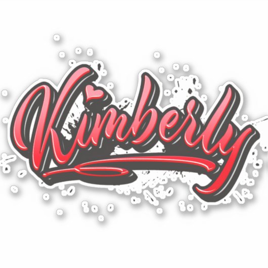 Kimberly red Heart Graffiti Aufkleber Sticker (Voorkant)
