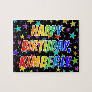 "KIMBERLY" Voornaam, geun "HAPPY BIRTHDAY" Legpuzzel