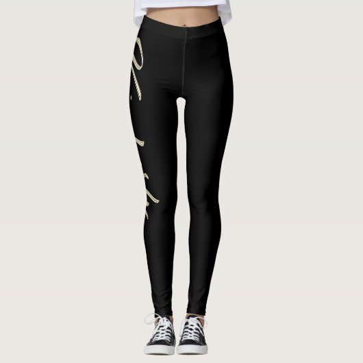 Kimberly white gold Handwriting Hose Leggings (Voorkant)