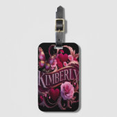 Kimberly's bloemenhart bagagelabel (Voorkant (verticaal))