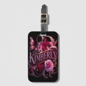 Kimberly's bloemenhart bagagelabel (Voorkant (verticaal))