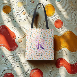 Kimberly's Charmante Bloemen Monogram Ontwerp - K Tote Bag