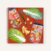 KIMCHI en Ingredients Spicy Fun Cute Notitieboek (Voorkant)