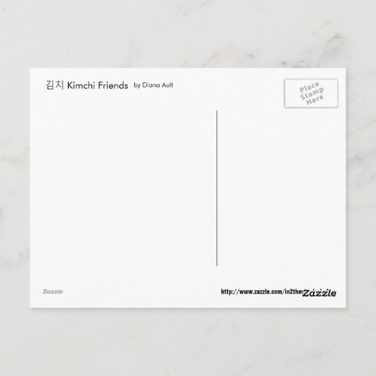 Kimchi Friends Briefkaart (Achterkant)