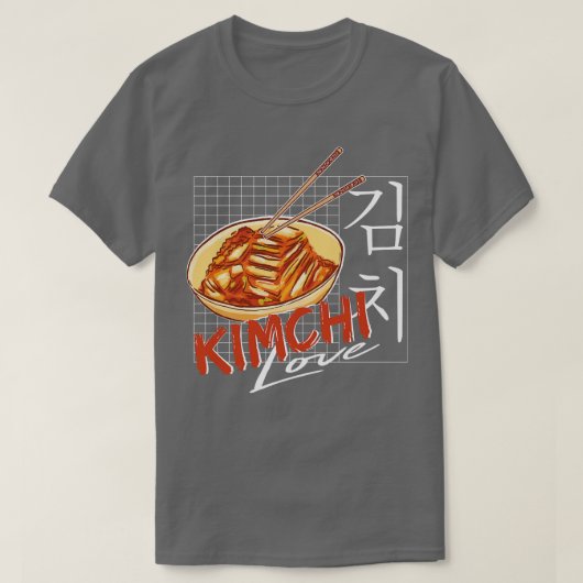 Kimchi houdt van Koreaans eten Hangul T-shirt (Design voorkant)