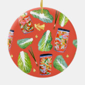 Kimchi Ingrediënten Fun Fermentation Waterverf Keramisch Ornament (Achterkant)