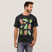 Kimchi Ingrediënten Fun Fermentation Waterverf T-shirt (Voorkant volledig)