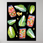 Kimchi Ingrediënten Kruidige Waterverf Kunst Poster (Voorkant)