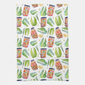 Kimchi Ingredients Spicy Fermentation Waterverf Theedoek (Verticaal)