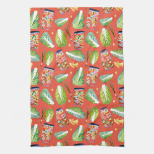 Kimchi Ingredients Spicy Fermentation Waterverf Theedoek