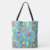Kimchi Ingredients Spicy Fun Cabbage Waterverf Tote Bag (Achterkant)