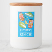 Kimchi Ingredients Watercolor HOMEMADE Custom Voedselcontainer Etiket (Voorkant)