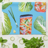 Kimchi Ingredients Waterverf Fun Fermentation Theedoek (Gevouwen)