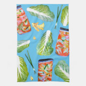 Kimchi Ingredients Waterverf Fun Fermentation Theedoek (Verticaal)